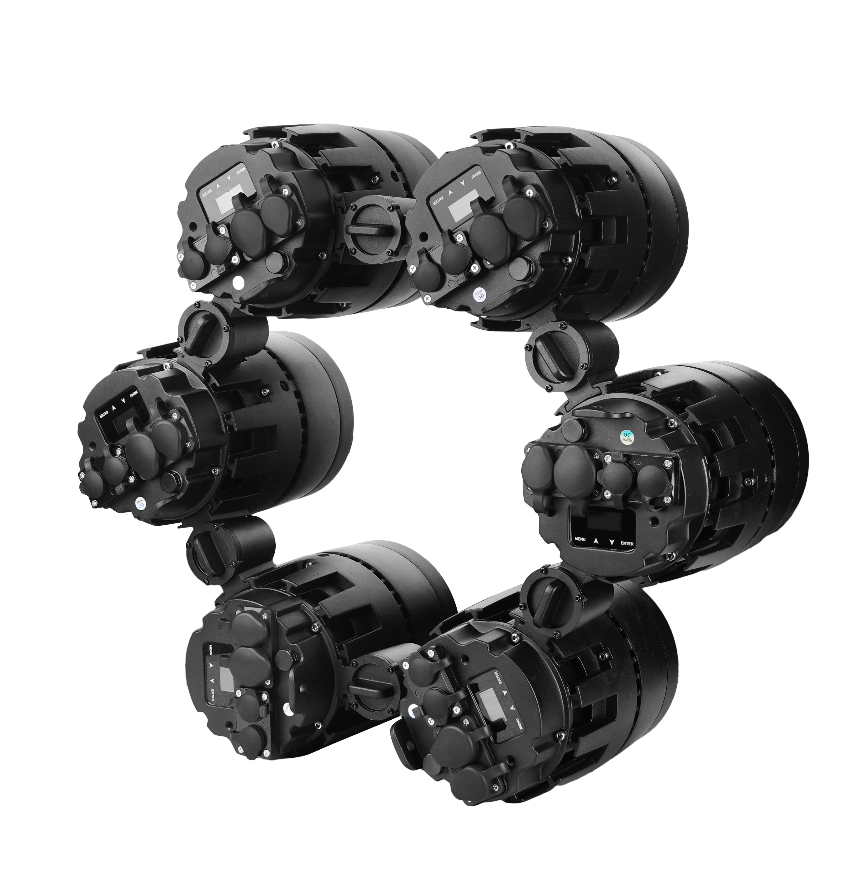 Par Light Outdoor:350w RGBLAC 6in1 COB LED, 12 facet connectable, Free combine,DIY Shape, Blinder Par 2-in-1